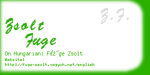 zsolt fuge business card